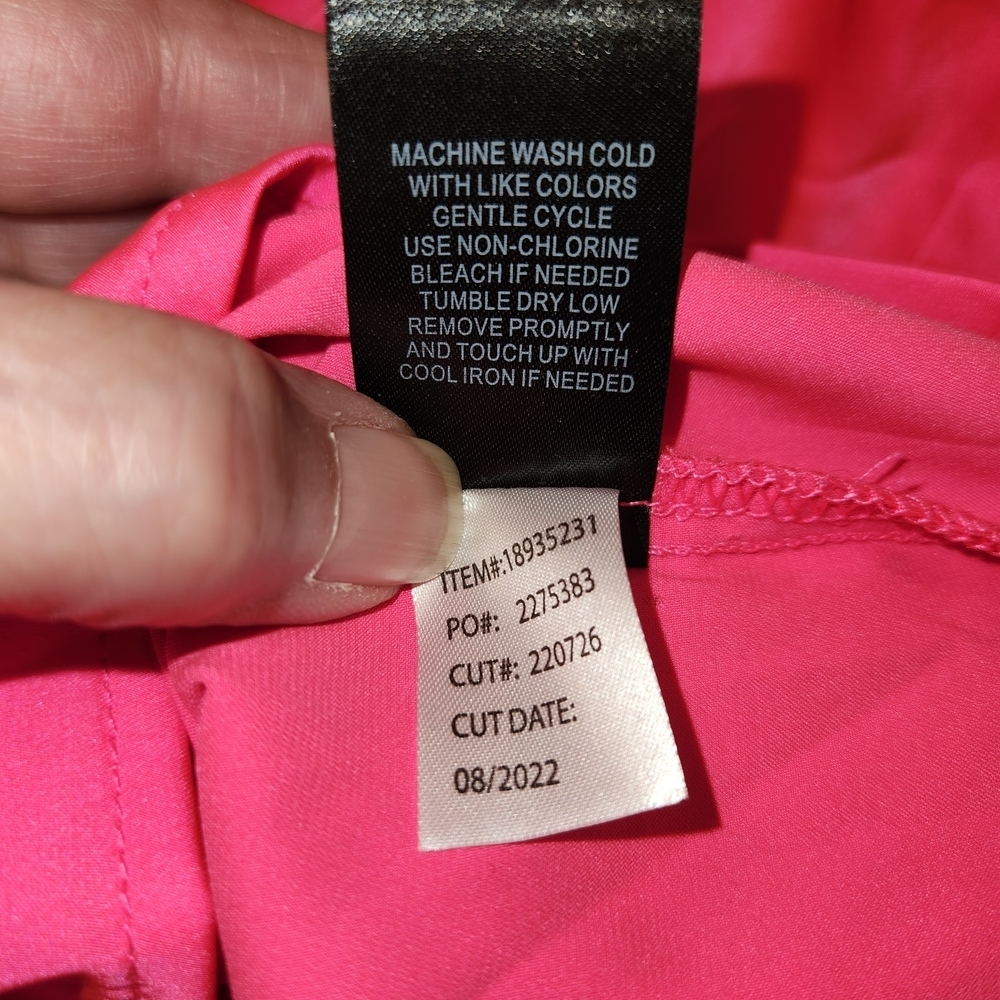 NWT Torrid Vibrant Pink Long Sleeve Babydoll Top Size 0 (L/12) Gathered At Bust - Picture 13 of 13